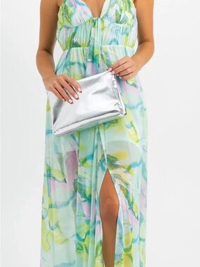 NWT ASOS DESIGN cami mesh maxi dress Pastel